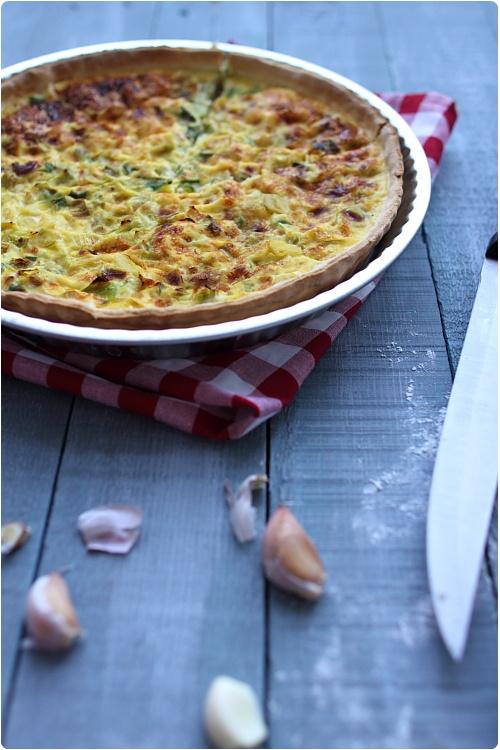 Tarte aux poireaux à la moutarde à lancienne