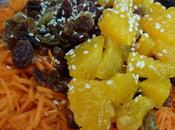 Salade Carottes, Oranges Raisins Sésames