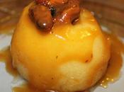 pommes pochées, sauce crémeuse caramel noix