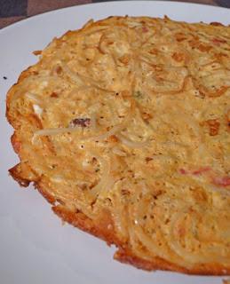 Frittata de pâtes (avec les restes de pâtes sauce bolognaise)