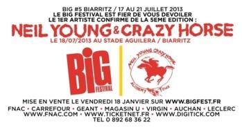 Neil Young à l’affiche du BIG Festival de Biarritz !
