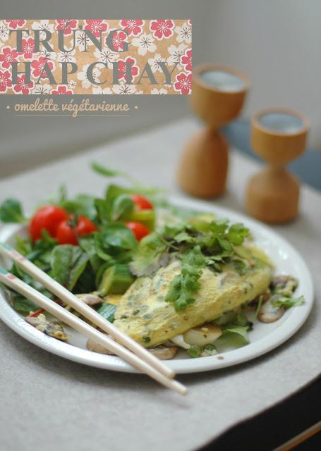 Trứng hấp chay ▲ Mon omelette vietnamienne