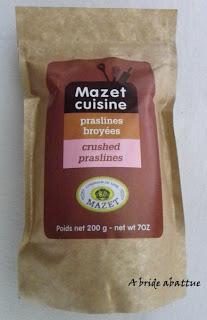 Délice de noisettes enrichi de praslines broyées Mazet