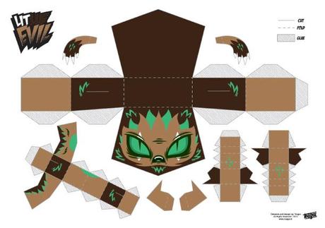 Papertoys ‘Little Evil’ de Tougui (x 4)