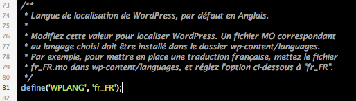 Wordpress en français
