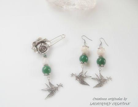 duo broche et bo hirondelle au printemps