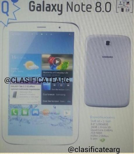 Une photo de la Samsung Galaxy Note 8.0 ?