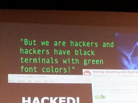 Hackers have black terminals with Green Font Colors