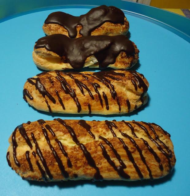 Éclairs caramélisés à la Chantilly et chocolat