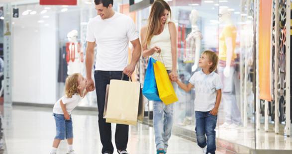 family going shopping