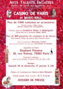 Les trésors du casino de Paris , vendus aux enchères les 26 et 27 janvier