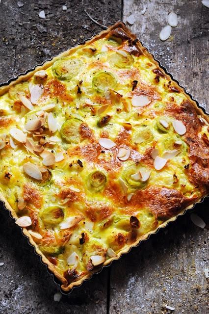 Tarte aux choux de bruxelles et chou fleur