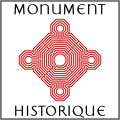Logo monument historique - rouge, encadré.svg