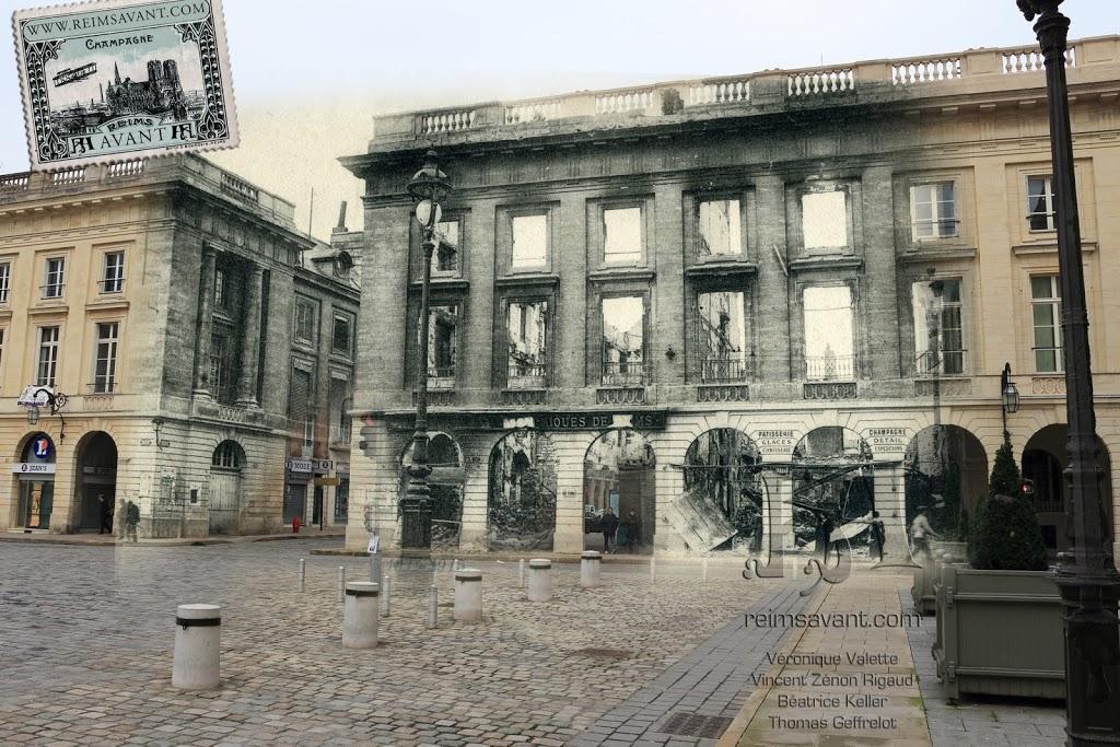 Place Royale, vers la rue Cérès. 1915 incendiée - 01/2013