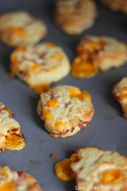 Cookies salés à la mimolette et jambon