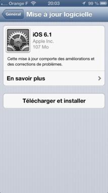 iOS 6.1 disponible sur iPhone et iPad...