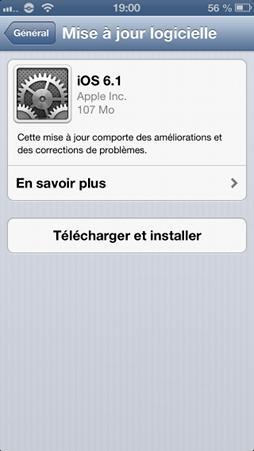 iOS 6.1 enfin disponible !