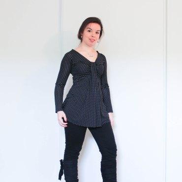 t-shirt noir à pois blancs - les lubies de louise (1 sur 2)