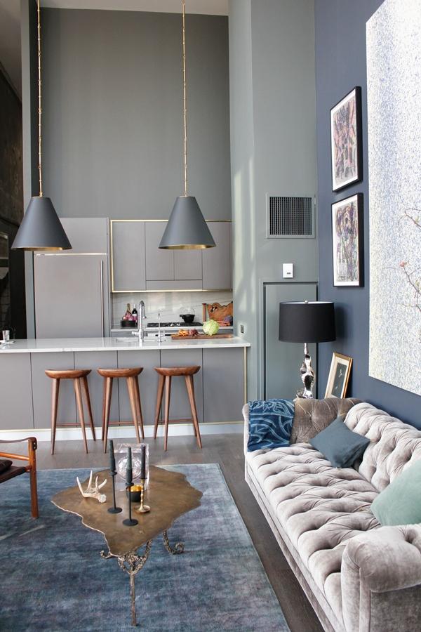 Un penthouse gris-bleu par Rawlins Calderone Design