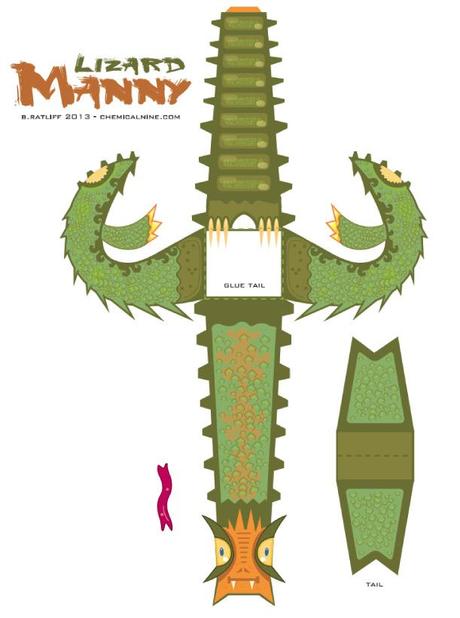 Paper Toy ‘Lizard Manny’ de Bryan Ratlif