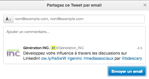 partager tweet email descary 1 Twitter: comment envoyer un tweet par mail depuis Twitter.com