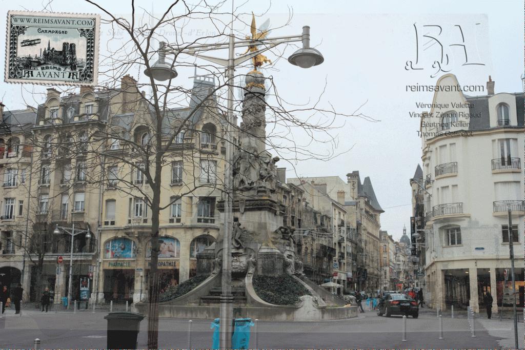 La fontaine Subé, place d'Erlon. 1ère guerre mondiale - janvier 2013
