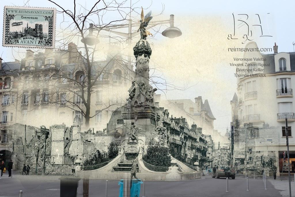 La fontaine Subé, place d'Erlon. 1ère guerre mondiale - janvier 2013