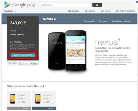 Google Nexus 4, le retour du touriste!