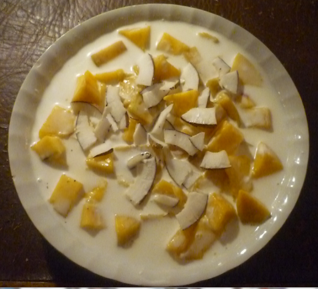 Mangue au lait de coco