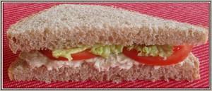 Sandwich aux rillettes de thon pour un déjeuner sur le pouce