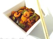 recette chinoise Crevettes poivrons