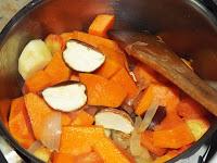 Velouté de potiron et carottes aux marrons