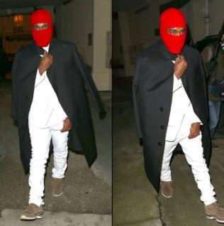 Les looks bizarres de kanye west (sacs, dents en diamants, masques, colliers, lunettes, etc) KANYE WEST : LE RAPPEUR AU MASQUE (PHOTOS)