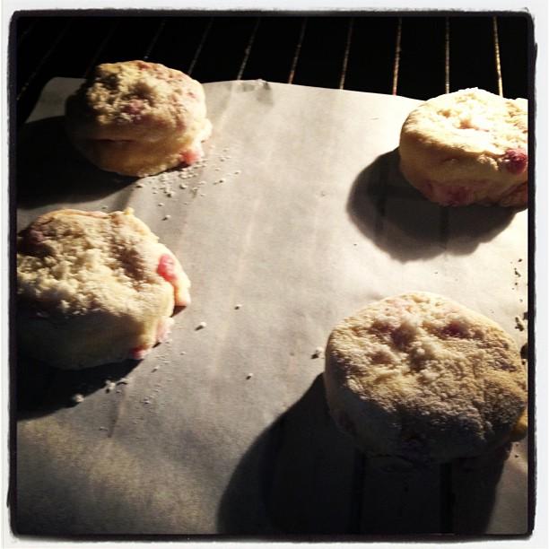 Scones parmesan, lardons