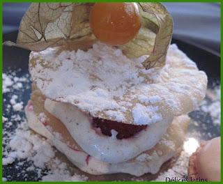 Millefeuille léger (feuilles de brick) aux framboises