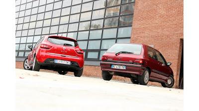 Comparatif de la Clio 1 (1994) et de la Clio 4 (2012)...