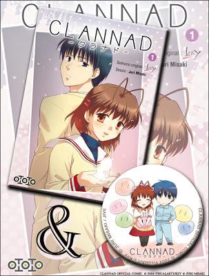 Clannad tome 1 et badge.