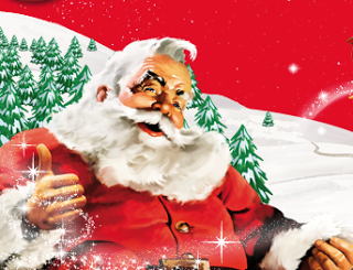 ♪ Santa Coca-Claus is coming  ♪