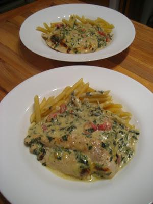 Poulet florentine au Chèvre noir