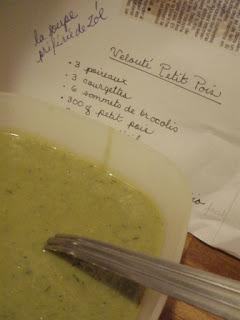 Velouté de petits pois et brocoli à l'aneth de Zoé