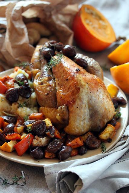 Pintade rôtie aux légumes d'automne Pintade rôtie aux légumes d'automne