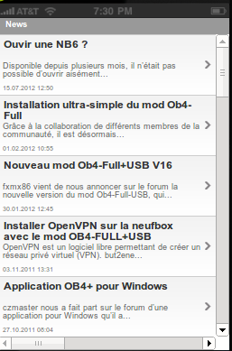 Application Android pour Openbox 4
