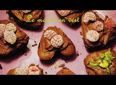 Cupcakes fondant chocolat-framboise bio, sans gluten et sans lait