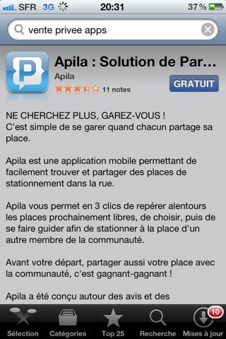 Le site Vente Privee promoteur d'appli iPhone