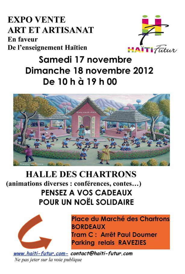 EXPO VENTE ART ET ARTISANAT au profit d’actions educatives en Haïti sur Bordeaux