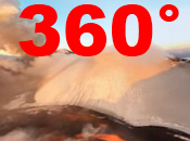 Video degrés dessus d’un Volcan Eruption, attention yeux!