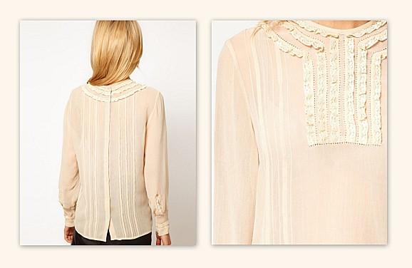 CHEMISIER POUDRE DENTELLE ASOS