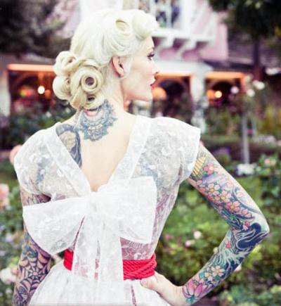 pin up tattoo bride