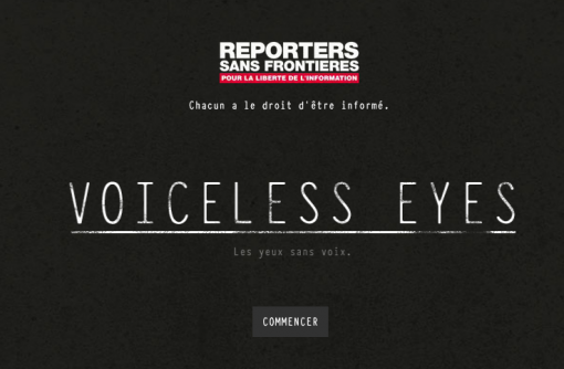 « Les yeux sans voix » de Reporters Sans Frontières