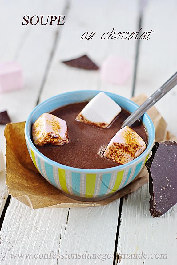 Soupe au chocolat et marshmallows